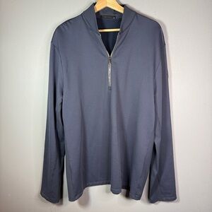 Greyson Mens Light Weight Fleece XL Pullover Golf 1/4 Zip Gray Blue